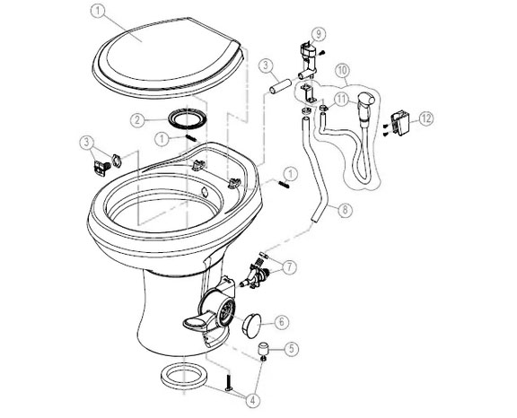 Floor Hardware Kit for Dometic 300 Series Toilets